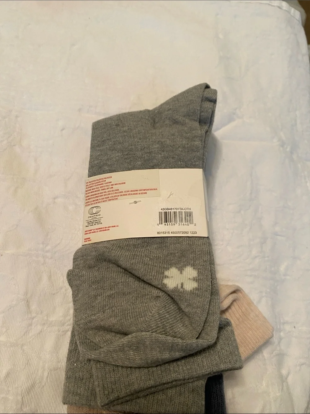 Lucky Brand Men's Crew Socks - Beige & Navy Pack